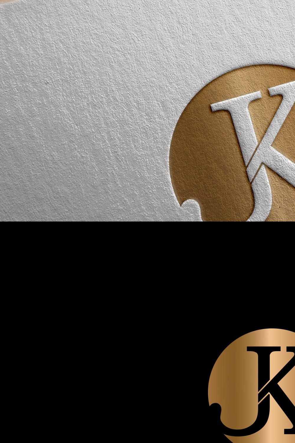 Elegant Gold alphabet J K Logo pinterest preview image.