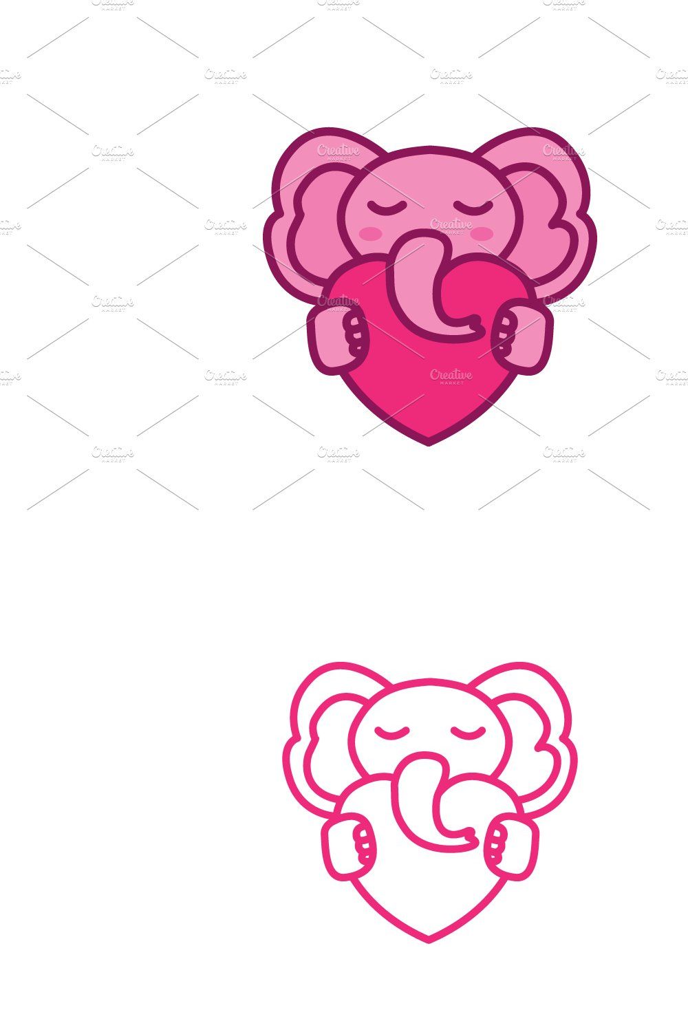 elephant hug love or heart cute pinterest preview image.