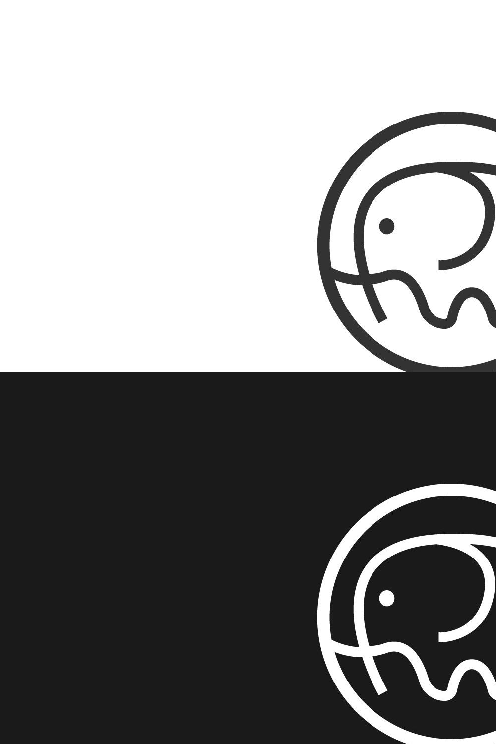 Elephant logo design. pinterest preview image.