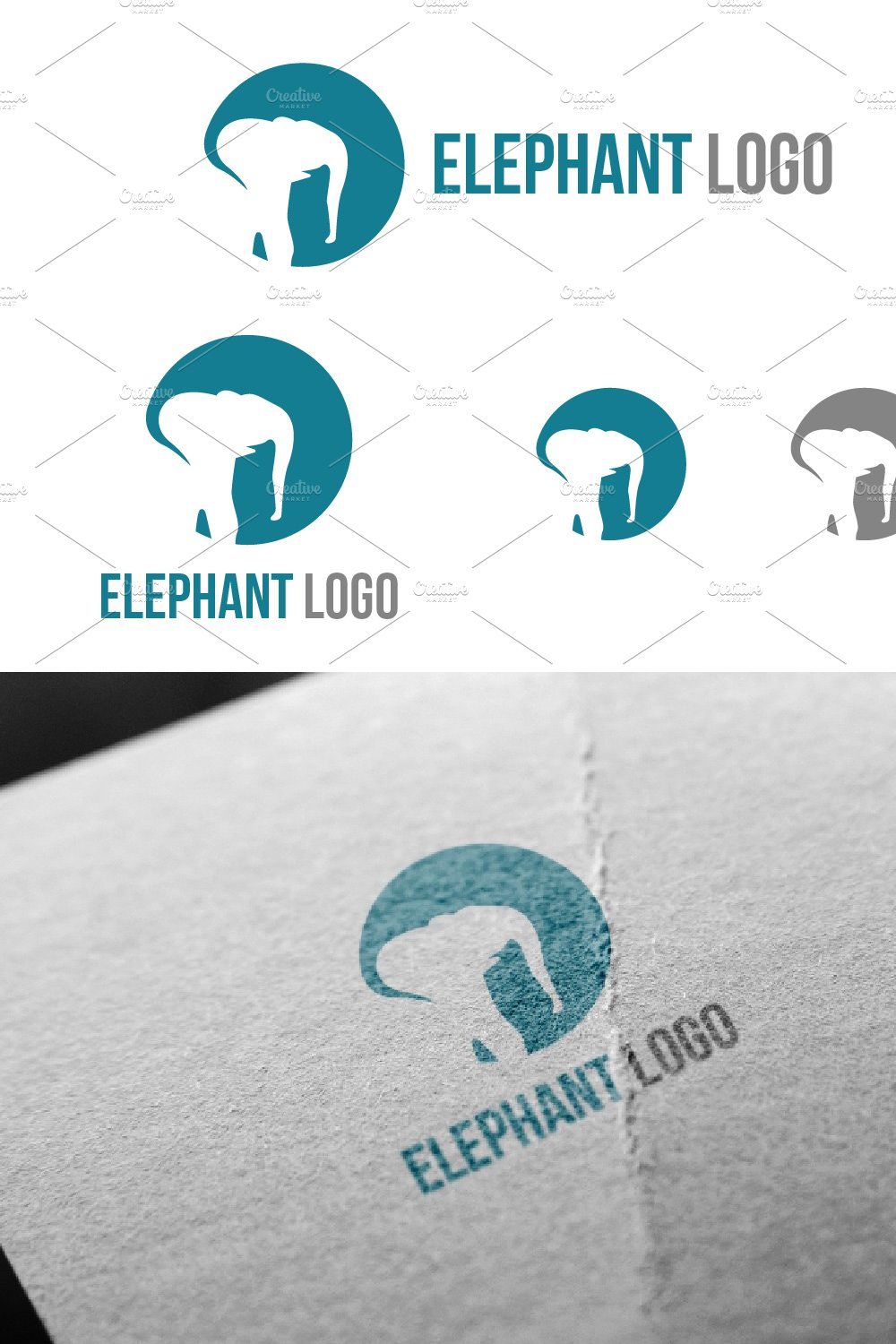 Elephant Logo in Abstract Style pinterest preview image.