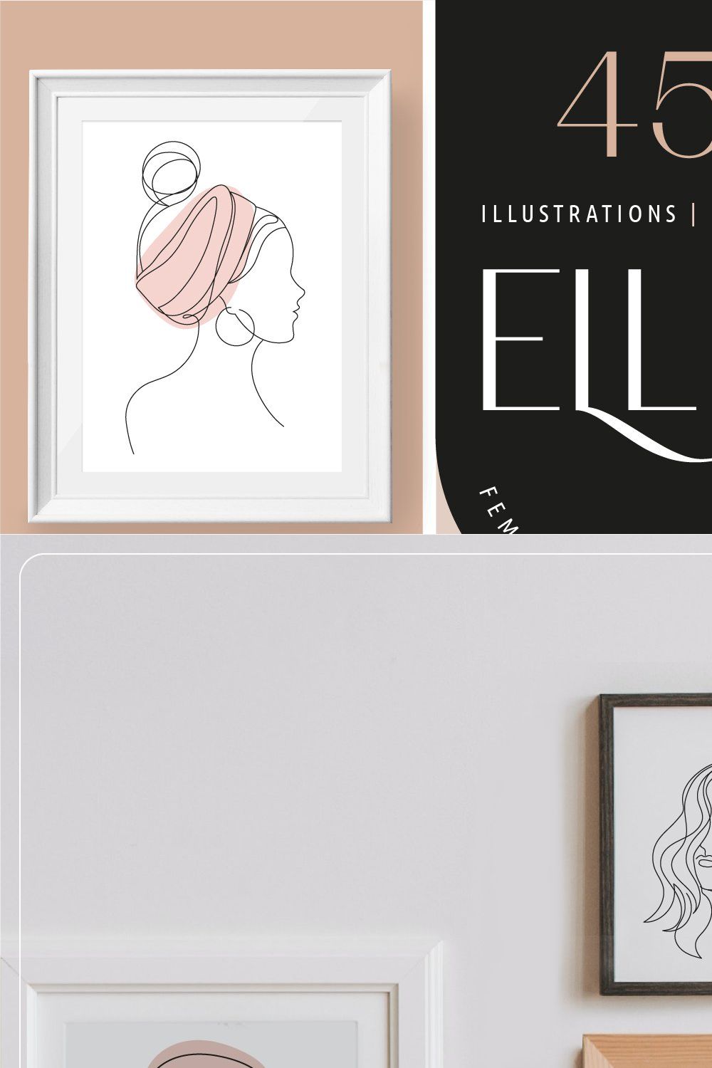 Elle - feminine beauty logos and art pinterest preview image.