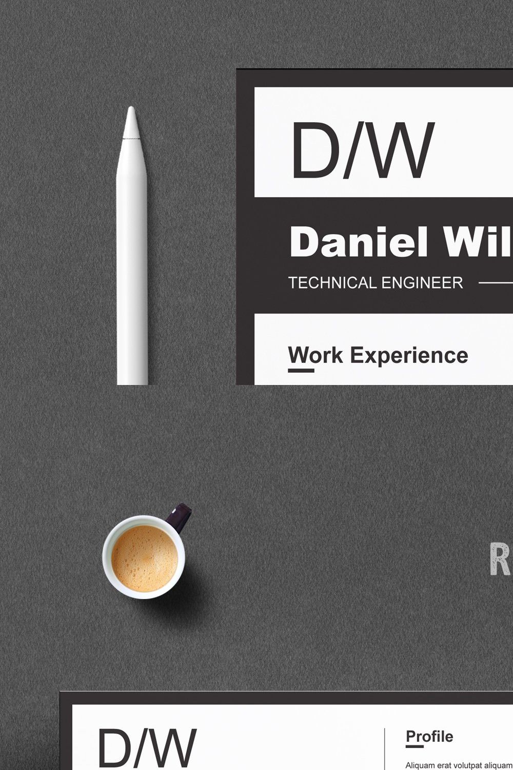 Engineer Resume Template for Word pinterest preview image.