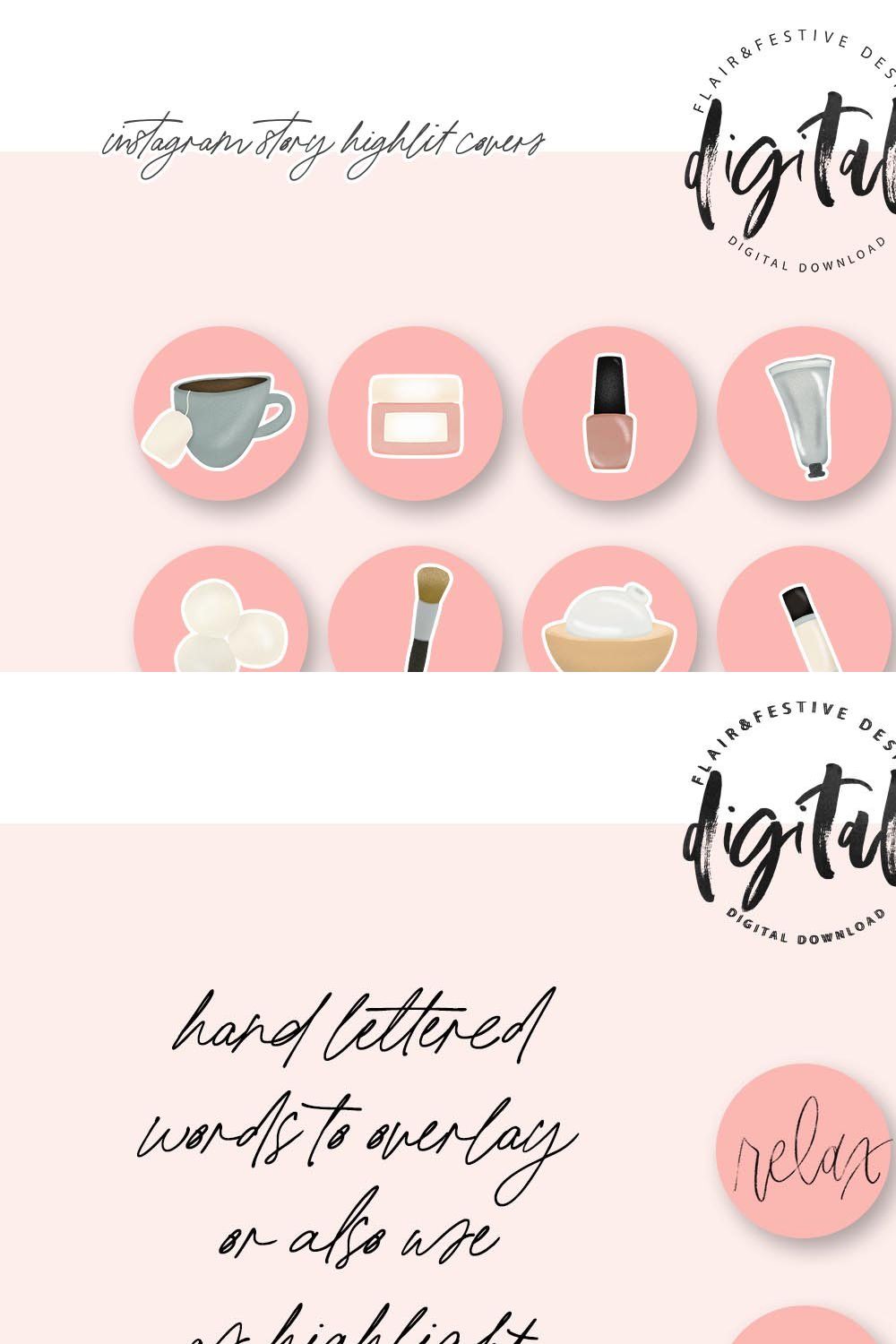 Essential Beauty Clipart Icons pinterest preview image.