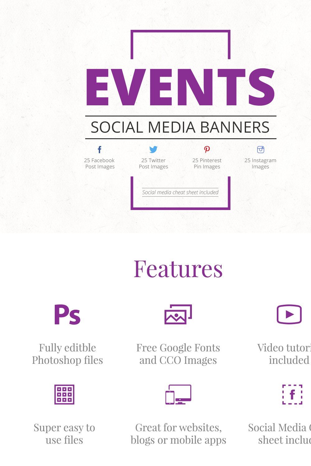 Events Social Media Banners pinterest preview image.