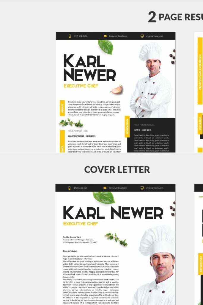 Executive Chef Resume Template MasterBundles Executive Chef Resume Template MasterBundles