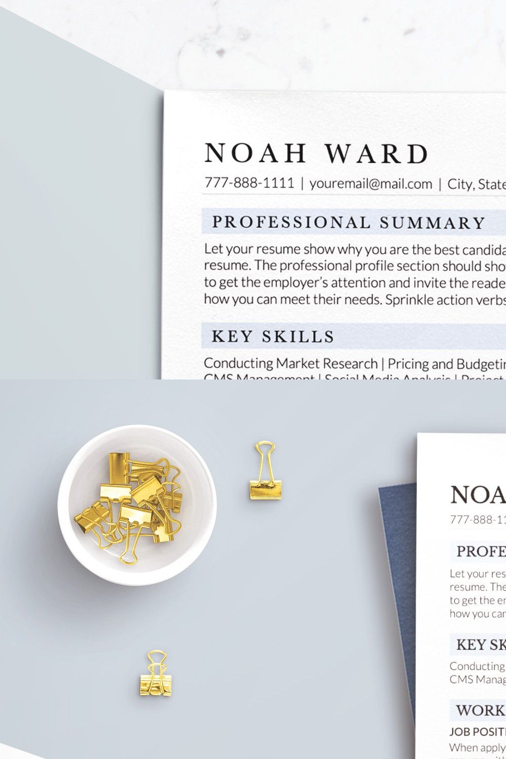 Executive Resume for Google Docs pinterest preview image.