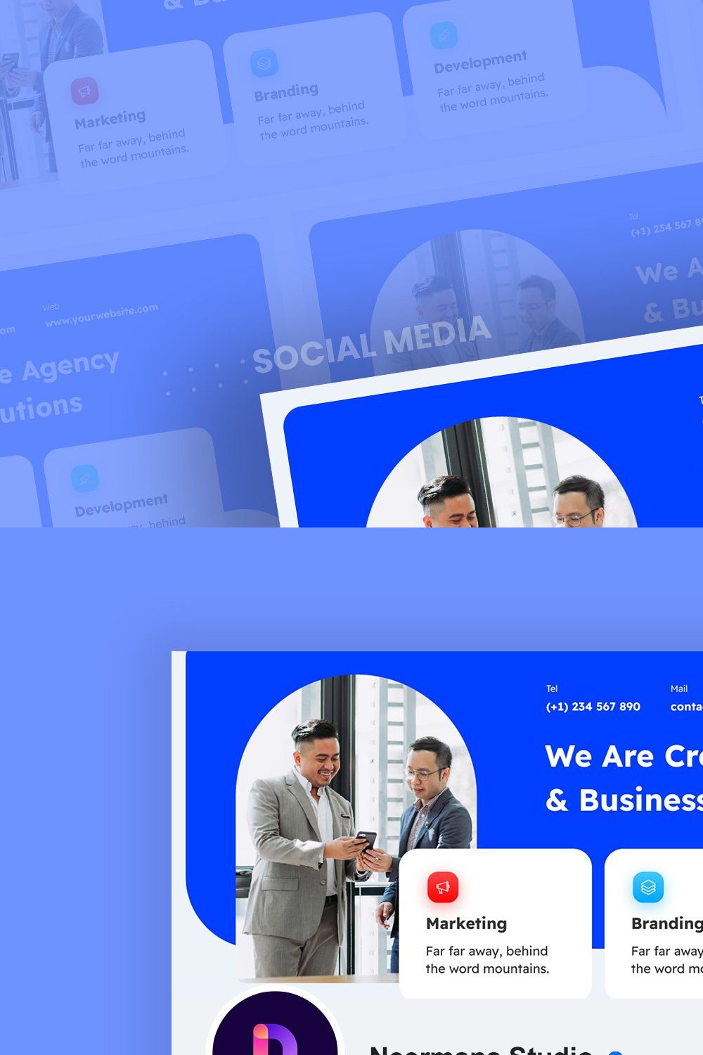 Facebook & Twitter Cover - Corporate pinterest preview image.