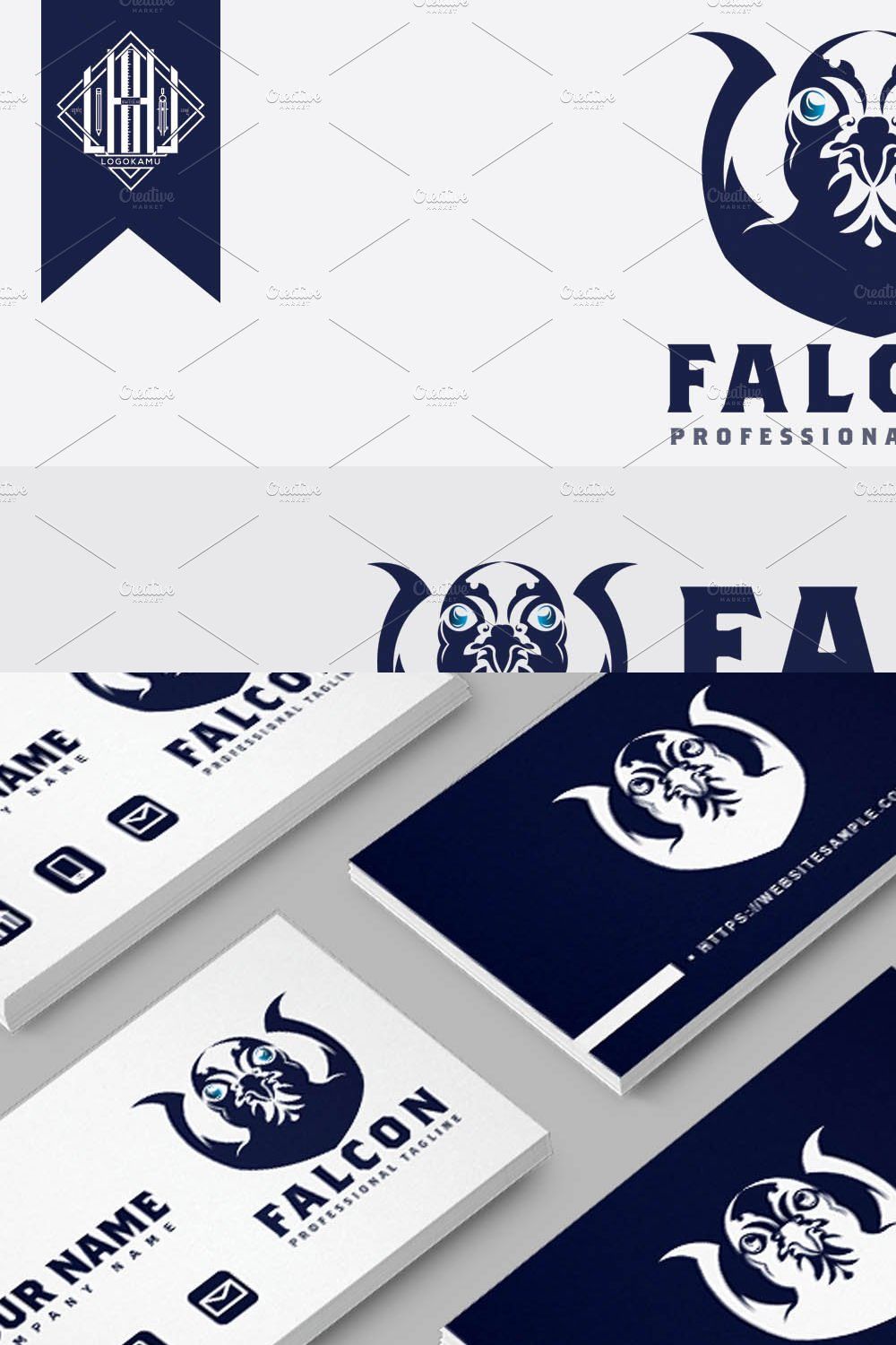 Falcon Bird Head Logo pinterest preview image.