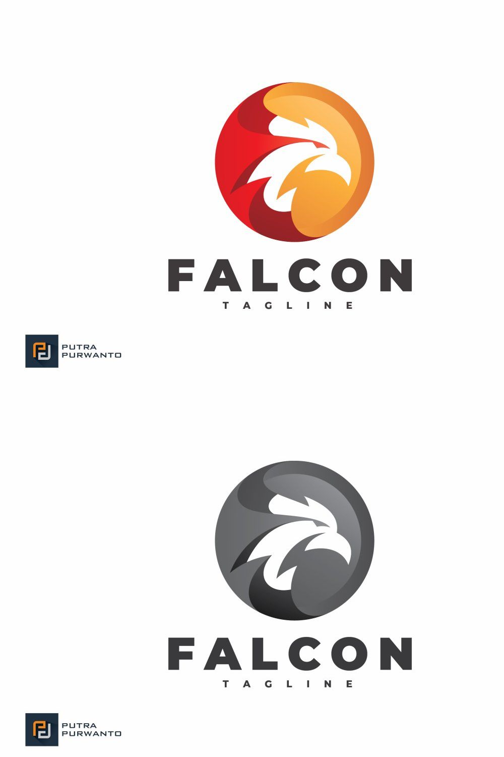 Falcon Circle - Logo Template pinterest preview image.