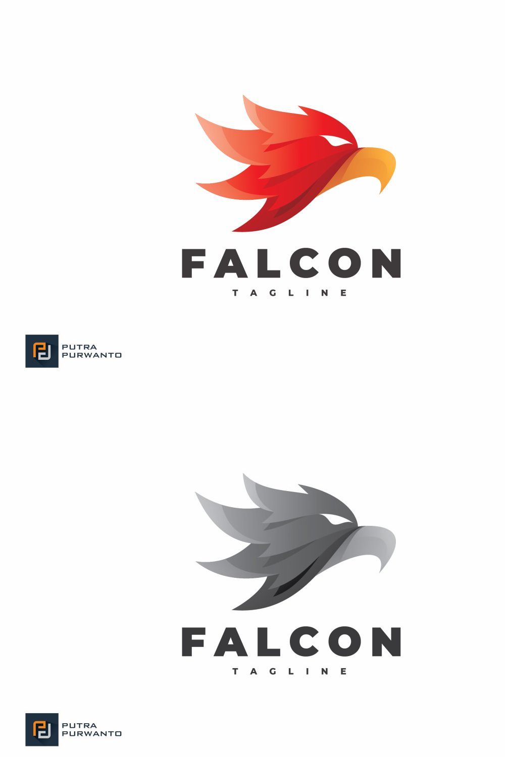 Falcon Head - Logo Template pinterest preview image.