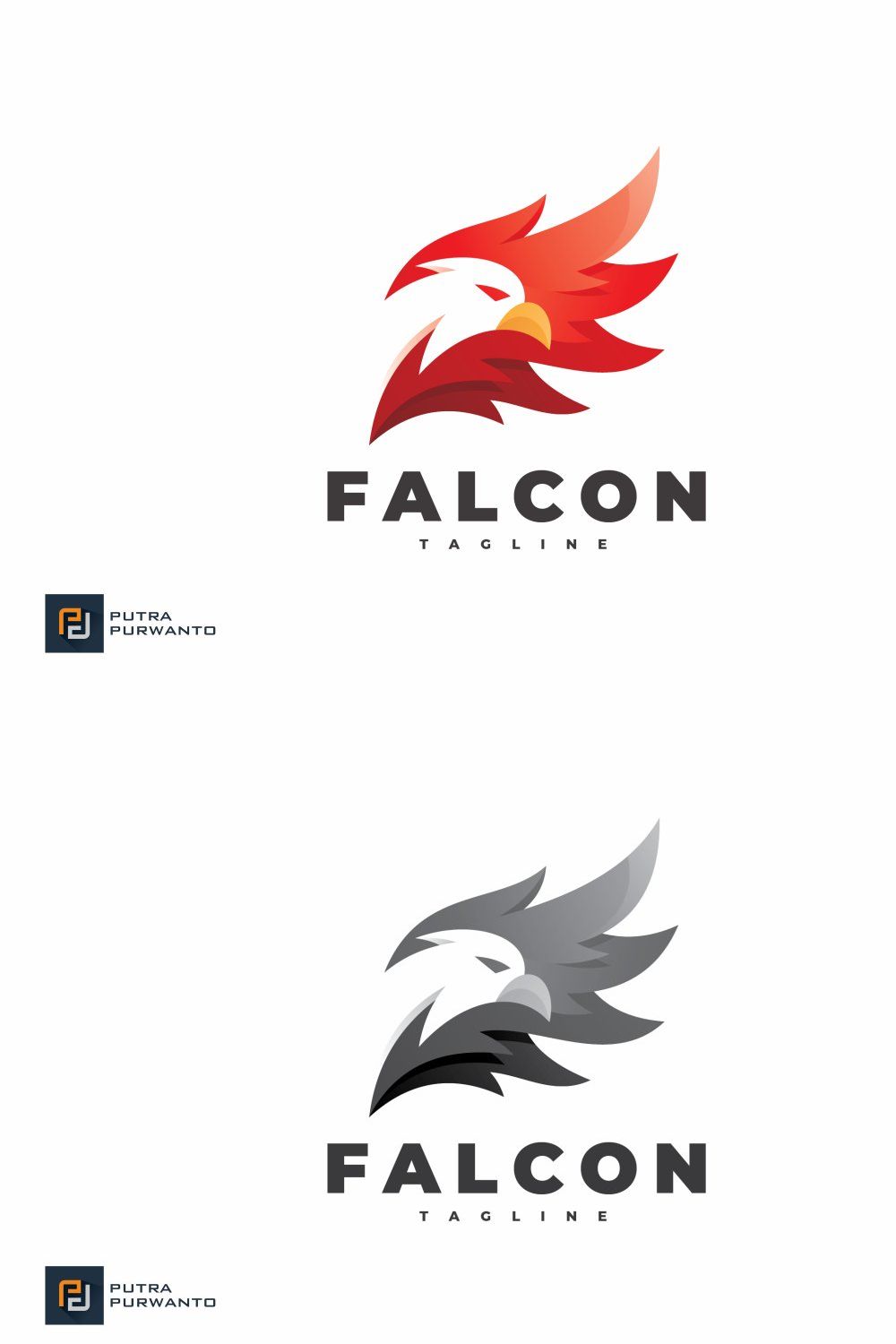 Falcon - Logo Template pinterest preview image.