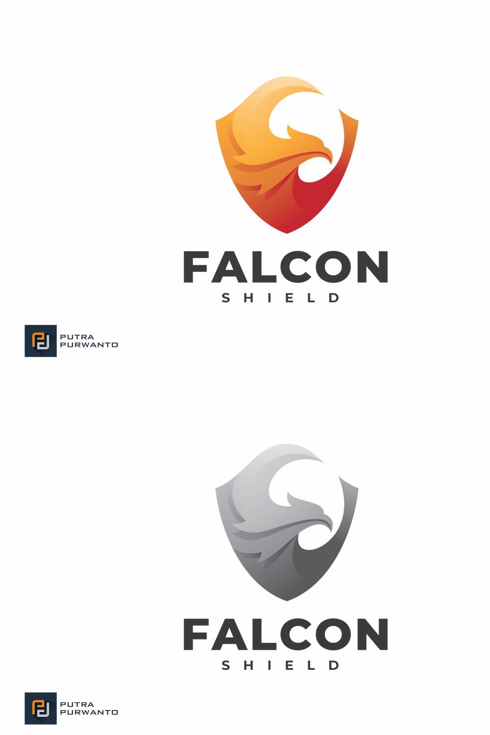 Falcon Shield - Logo Template pinterest preview image.
