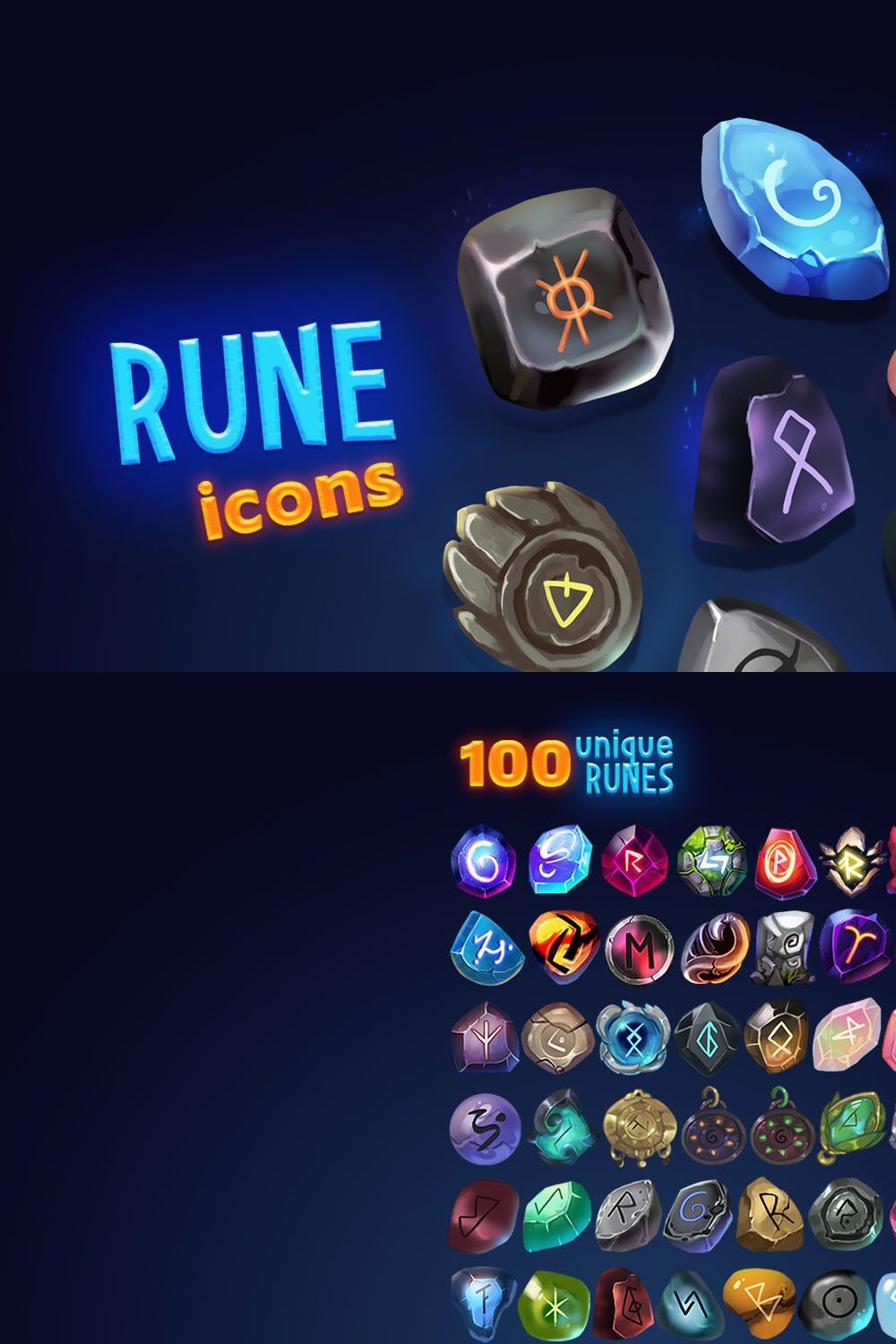 Fantasy Rune Icons pinterest preview image.