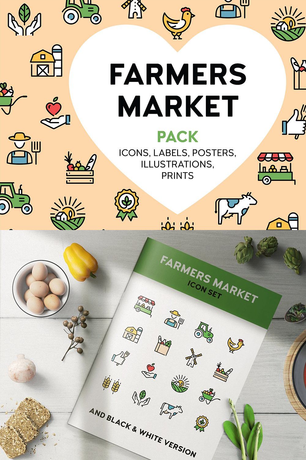 Farmers Market Food Pack pinterest preview image.