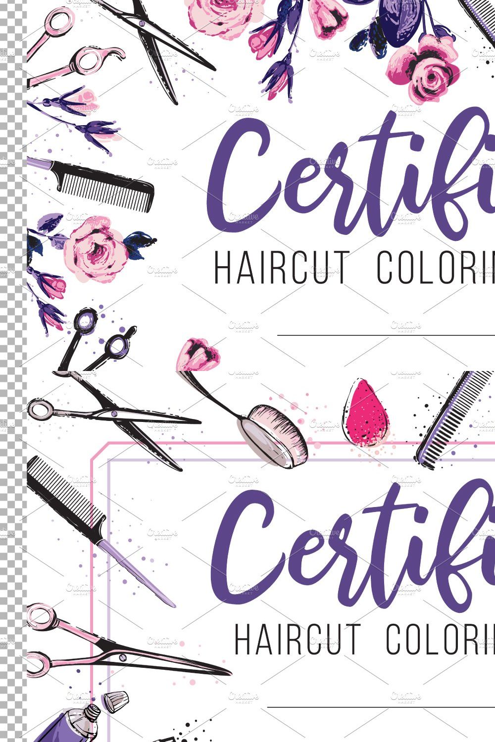 Fashion Beauty Salon Certificates pinterest preview image.