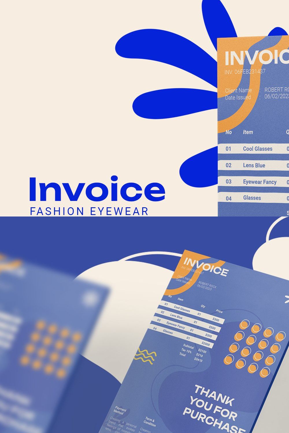 Fashion Eyewear - Invoice pinterest preview image.