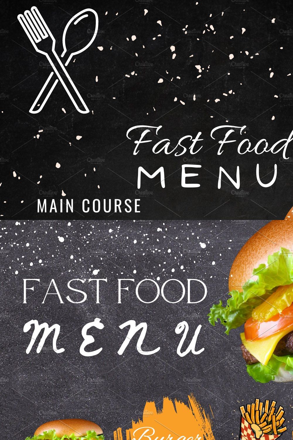 Fast Food Menu pinterest preview image.