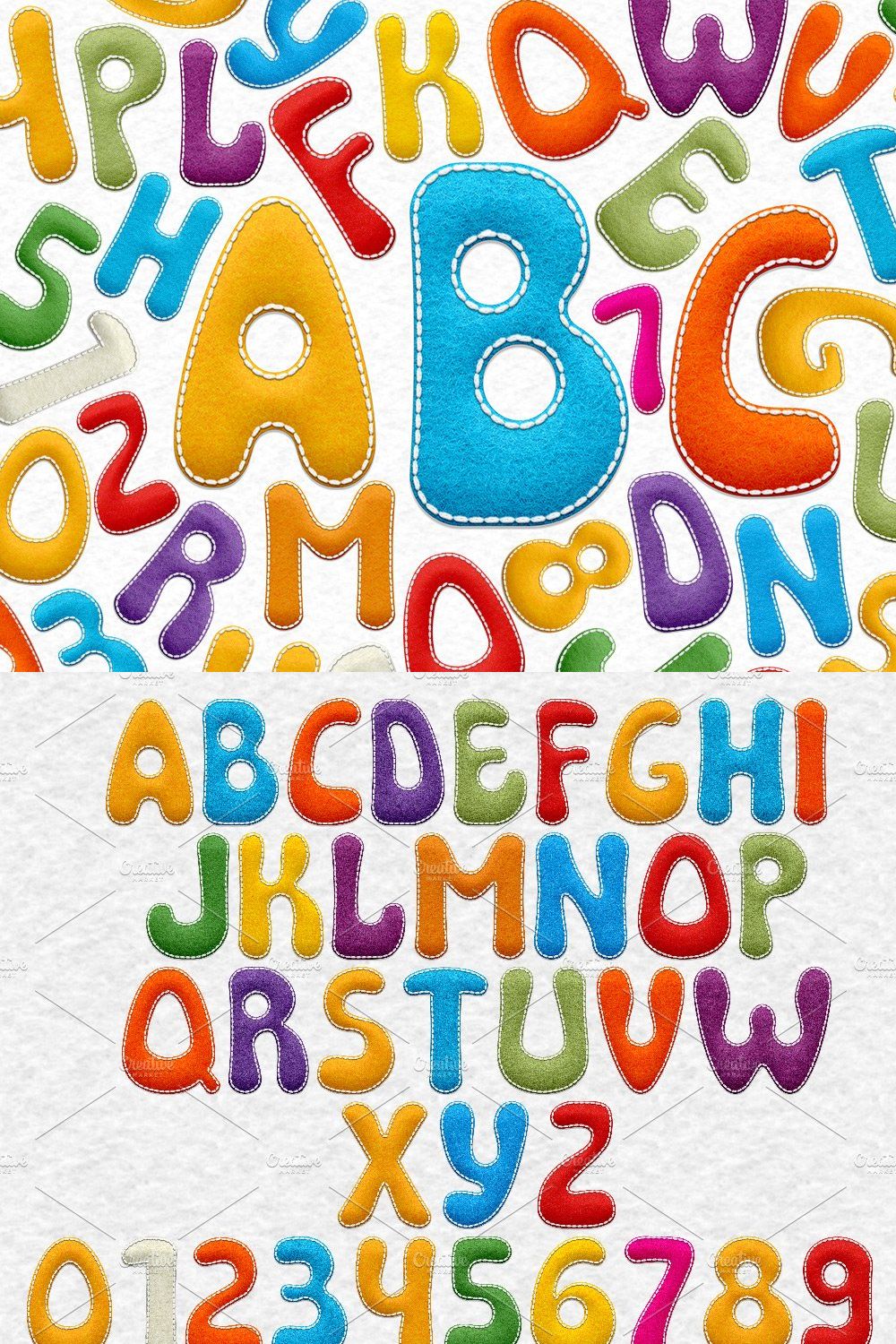 Felt Alphabet Set - Back to School pinterest preview image.