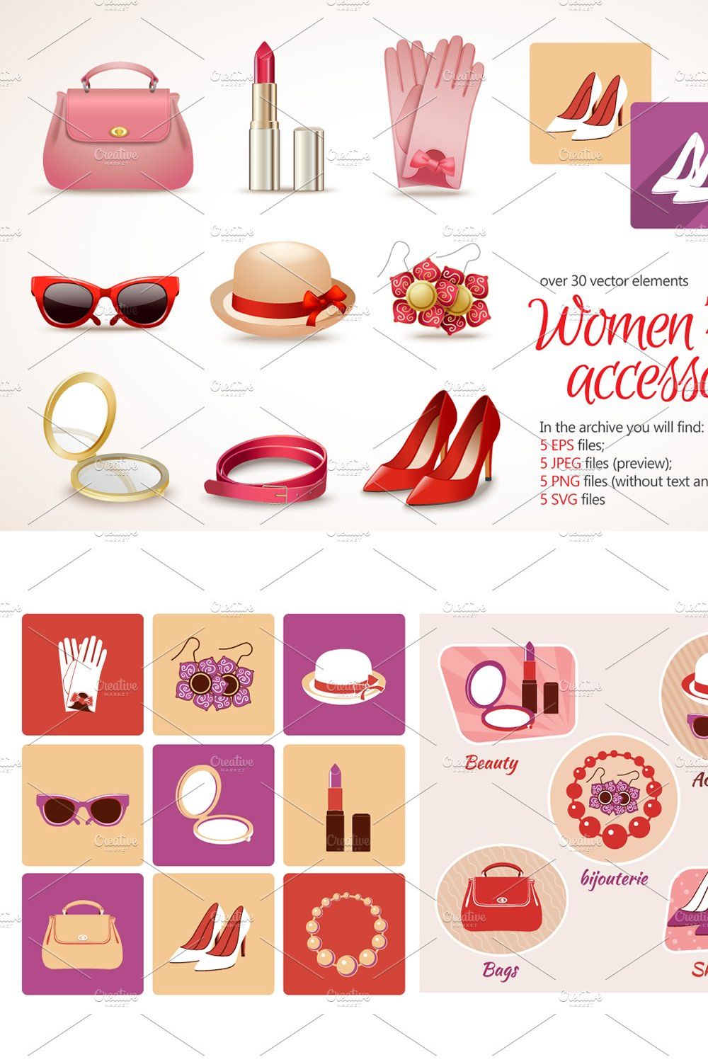 Female Accessories Set pinterest preview image.