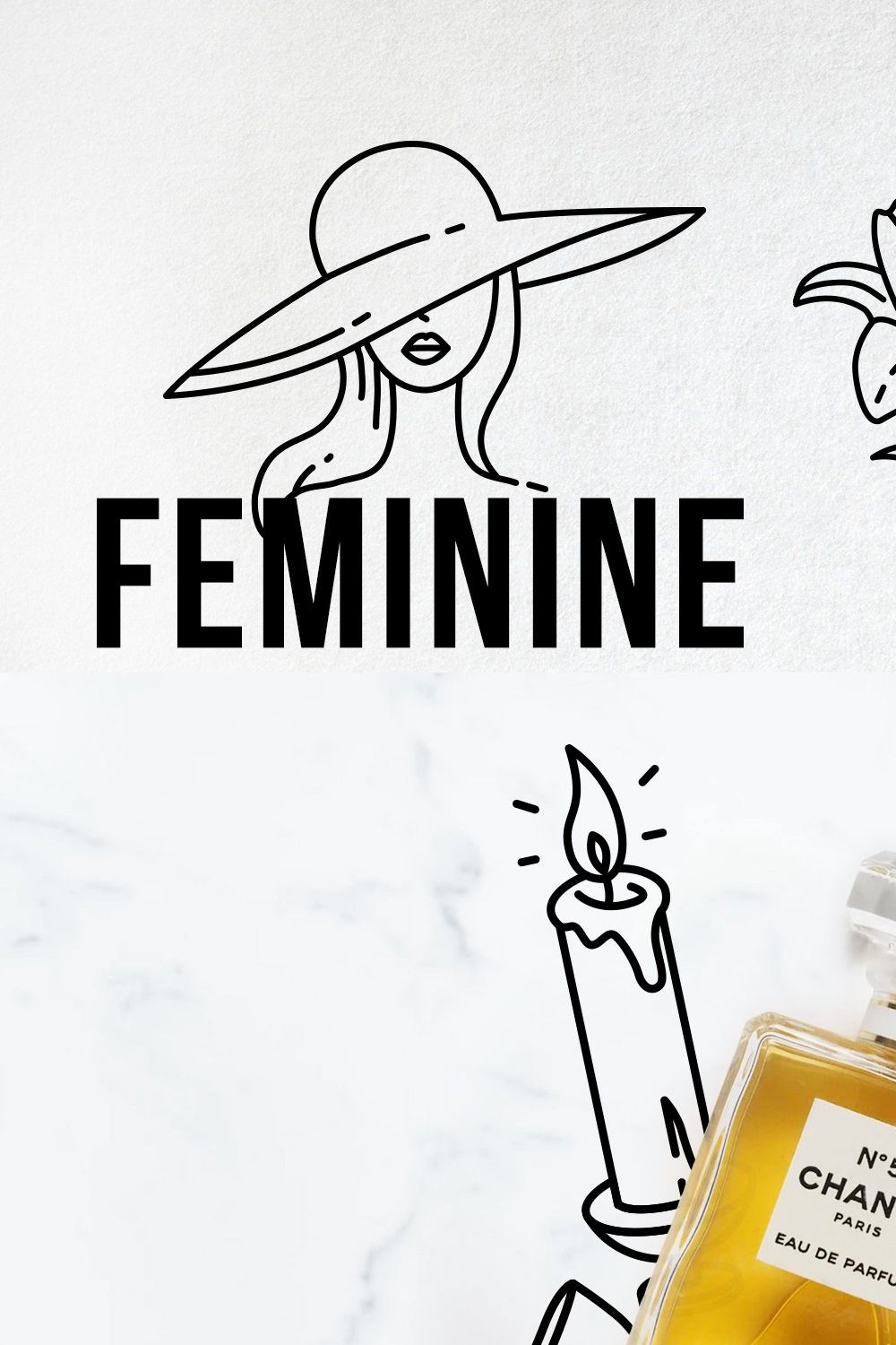 Feminine & Beauty Icons - Fashion pinterest preview image.
