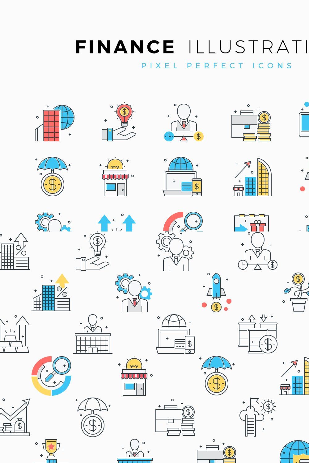 Finance Icons & Illustrations pinterest preview image.