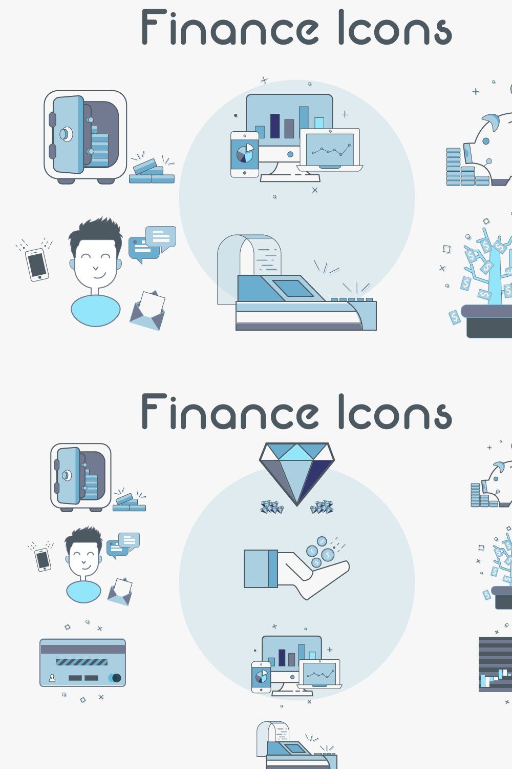 Finance/Business icons pinterest preview image.