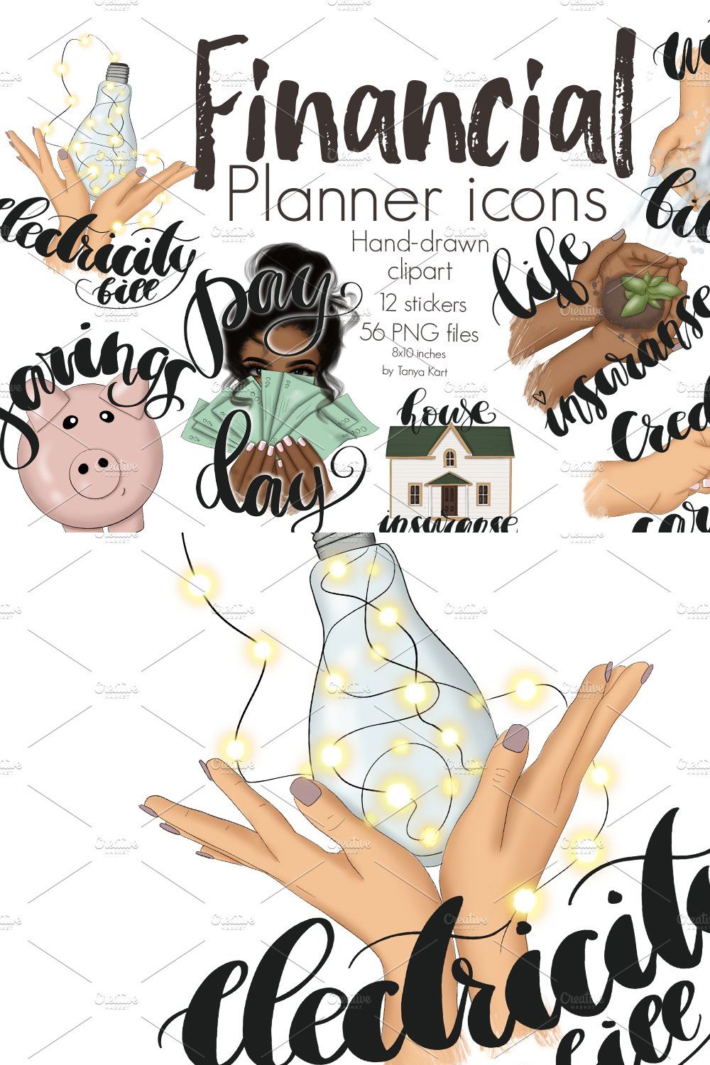 Financial Planner Icons Clipart pinterest preview image.
