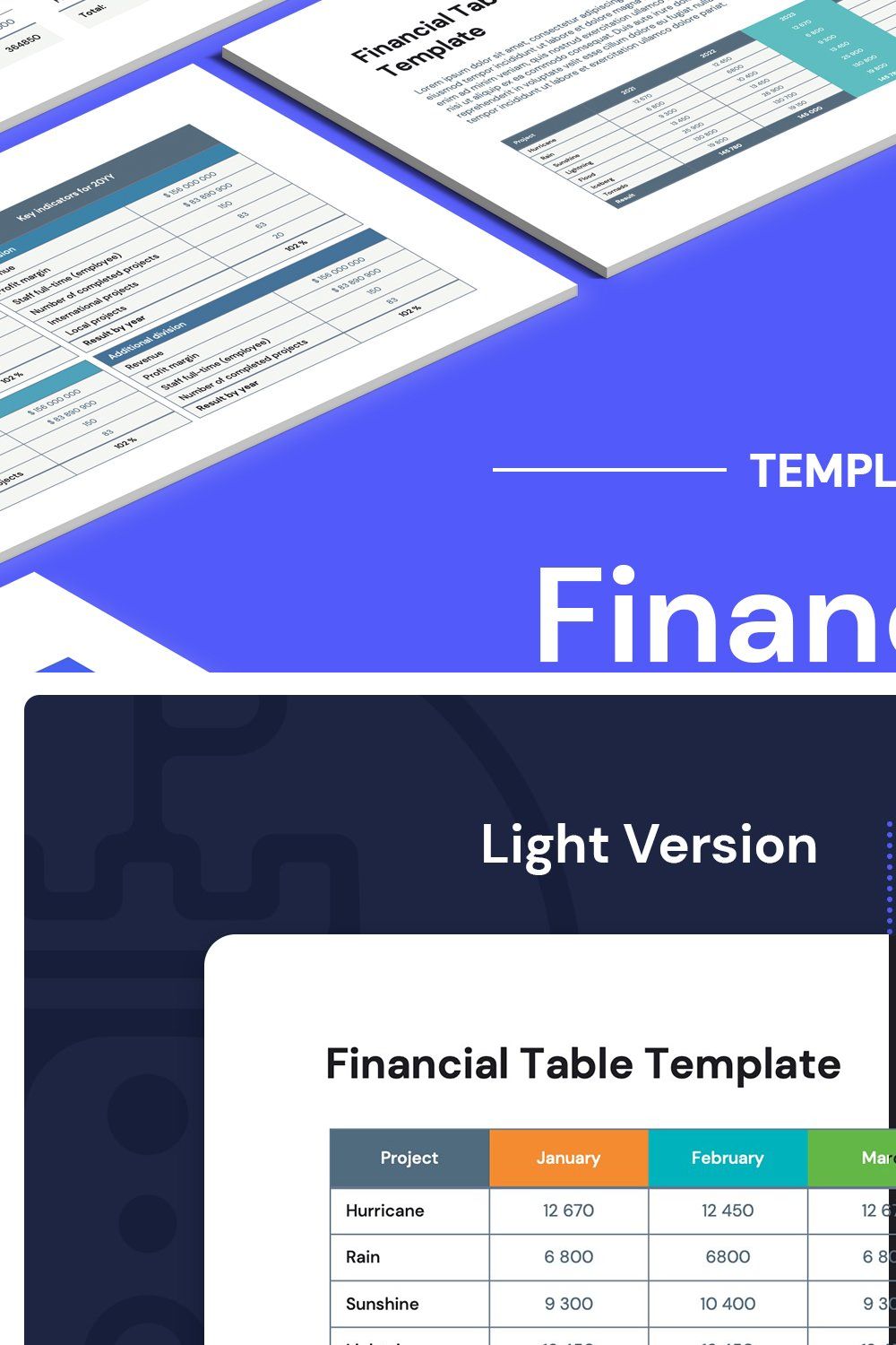 Financial Tables Templates for Power pinterest preview image.