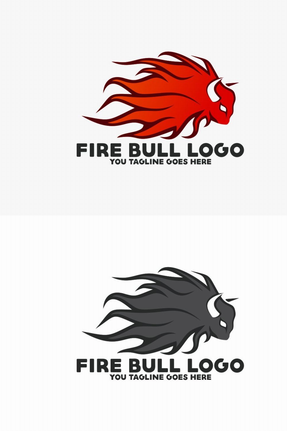 Fire Bull Logo pinterest preview image.