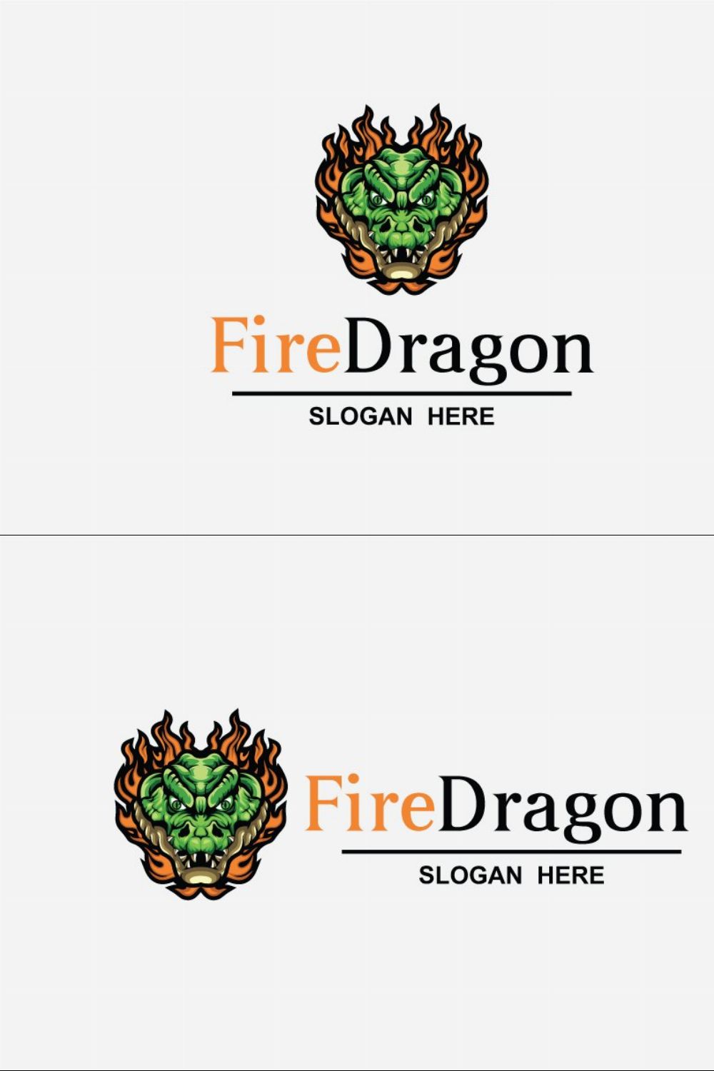 Fire Dragon Logo pinterest preview image.