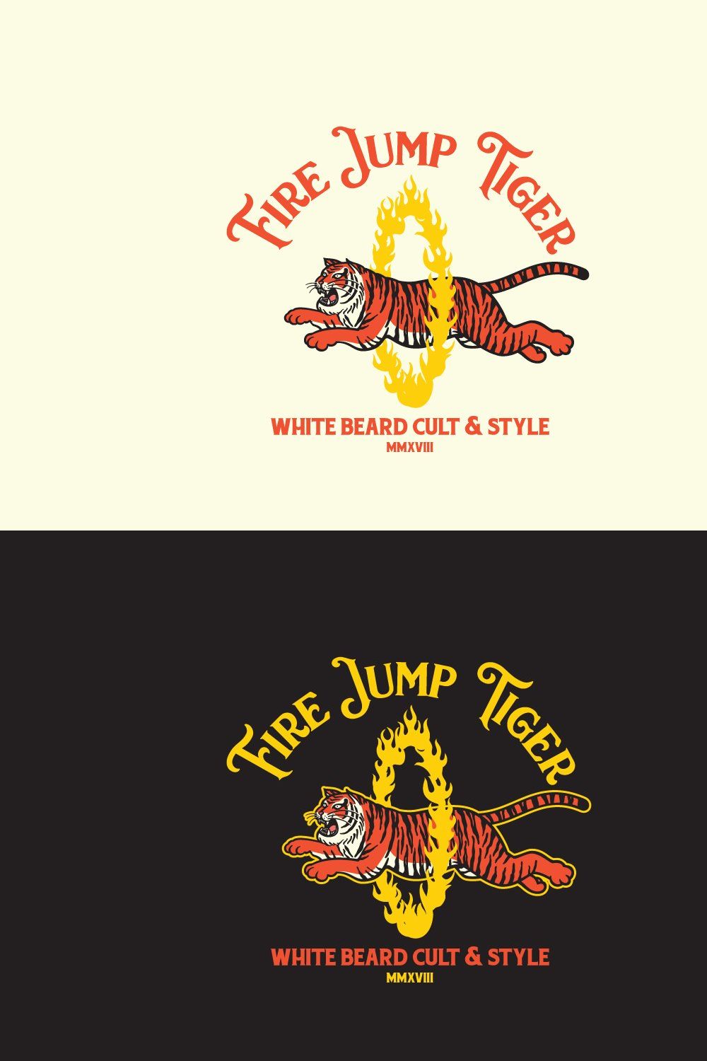 Fire Jump Tiger Logo Template pinterest preview image.
