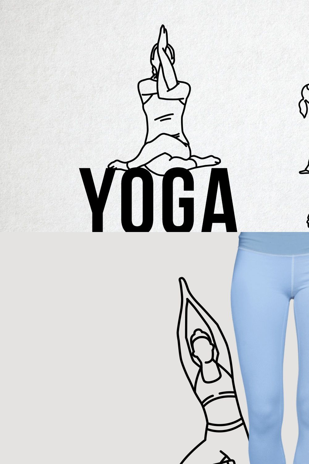 Fitness and Yoga Icons Pack pinterest preview image.