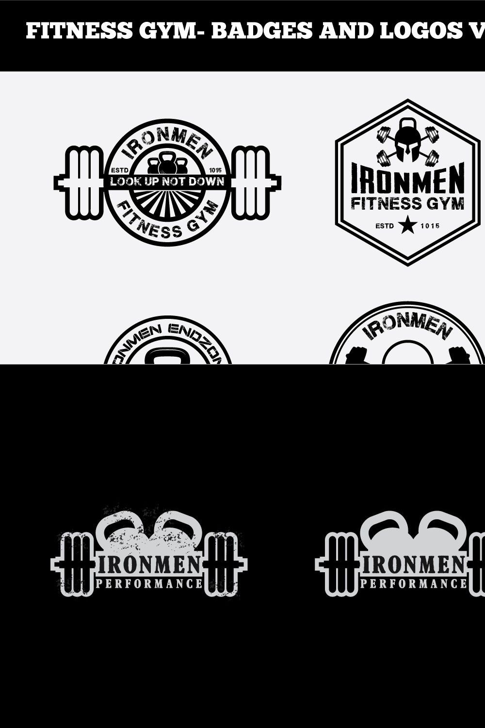 FITNESS GYM- BADGES AND LOGOS VOL5 pinterest preview image.