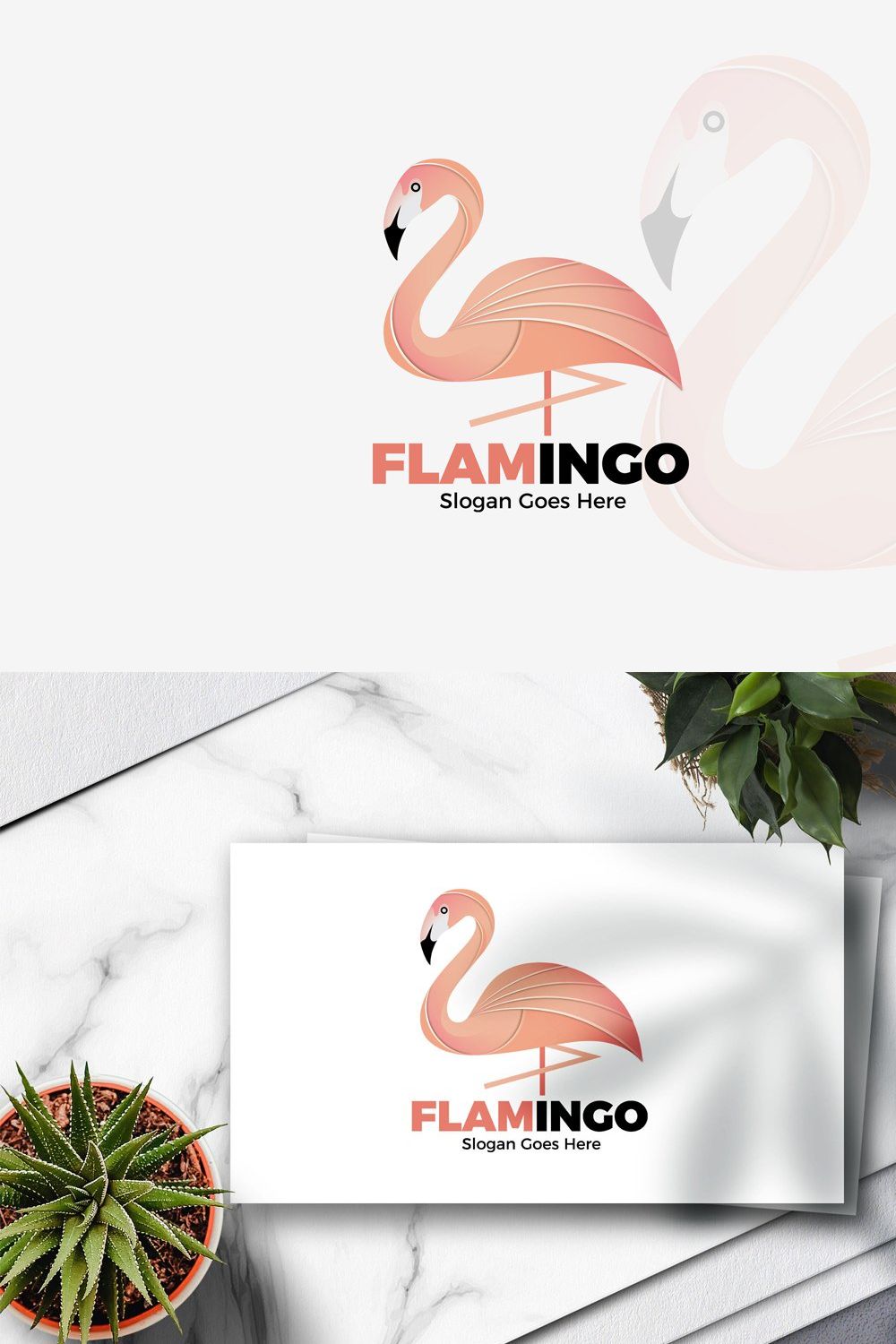 Flamingo Animal Logo pinterest preview image.