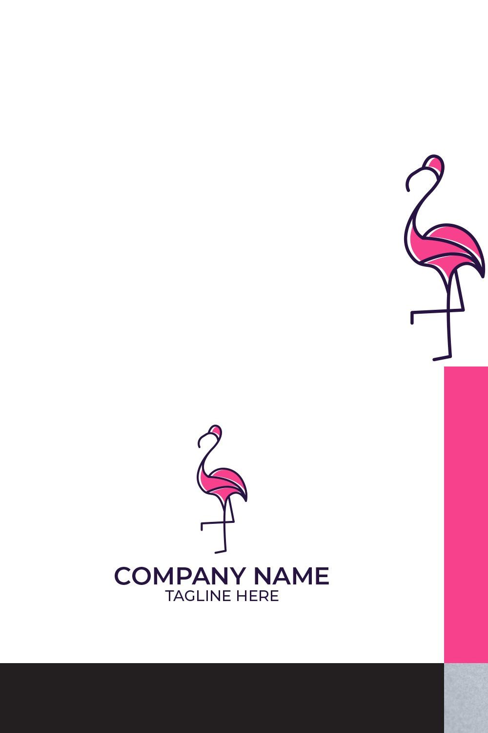 Flamingo Logo Design pinterest preview image.