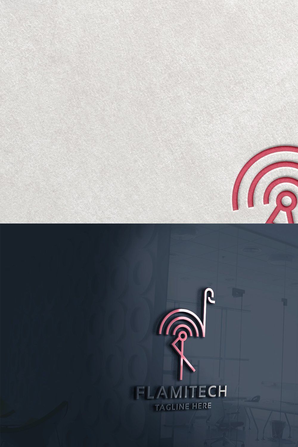 Flamingo Tech Logo pinterest preview image.