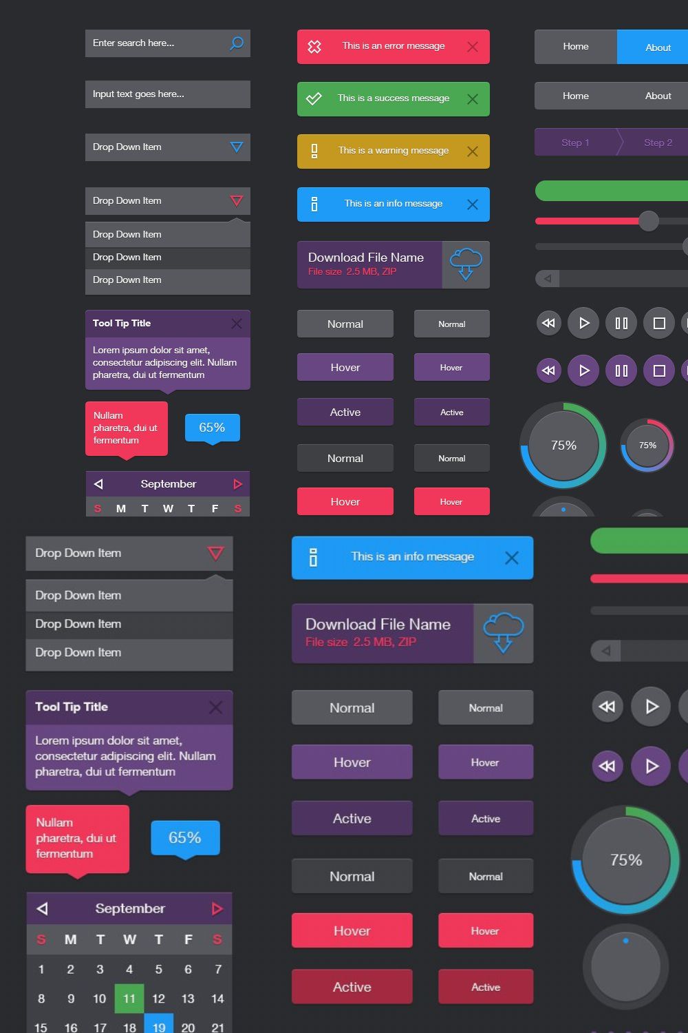 Flat UI Web Kit pinterest preview image.