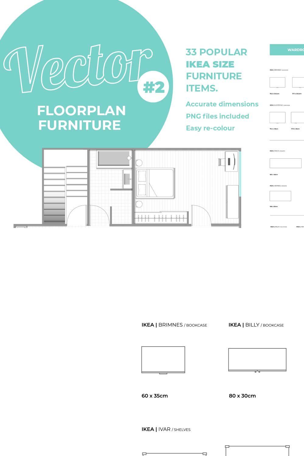 Floor Plan Furniture #2 REAL SIZES pinterest preview image.