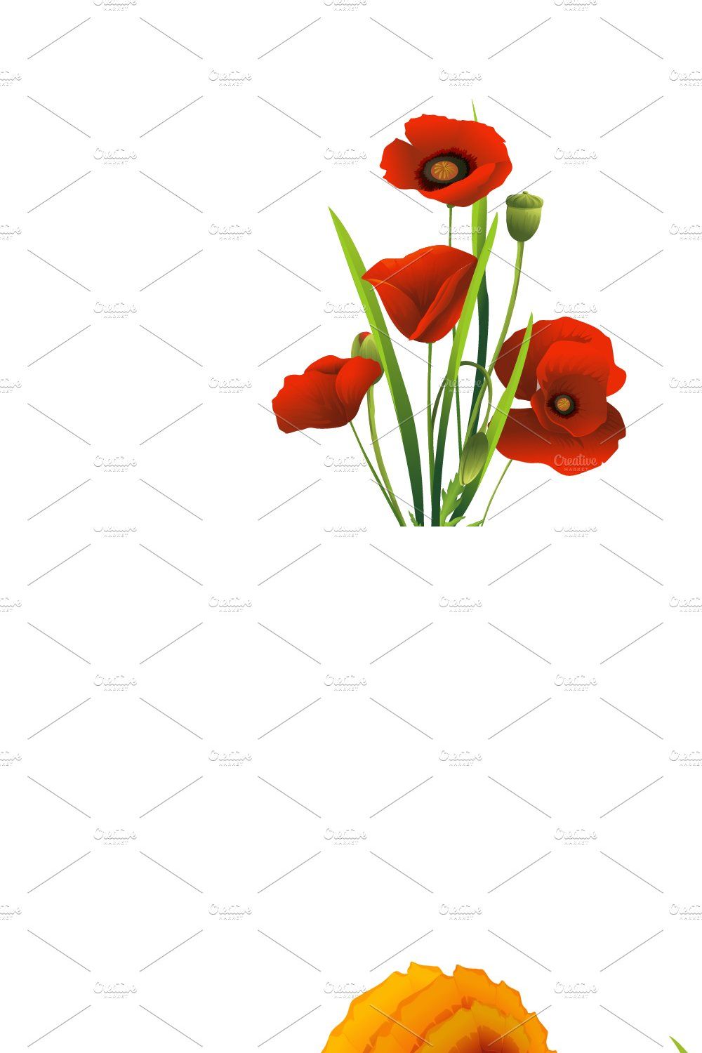 Flowers, grass, nature, ecology icon pinterest preview image.