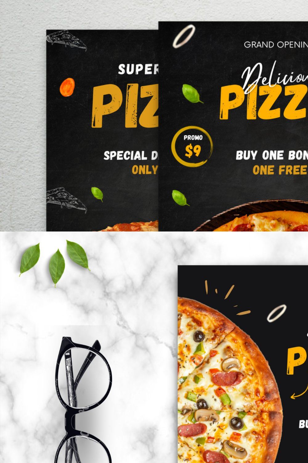Flyer Poster Pizza Canva Templates pinterest preview image.