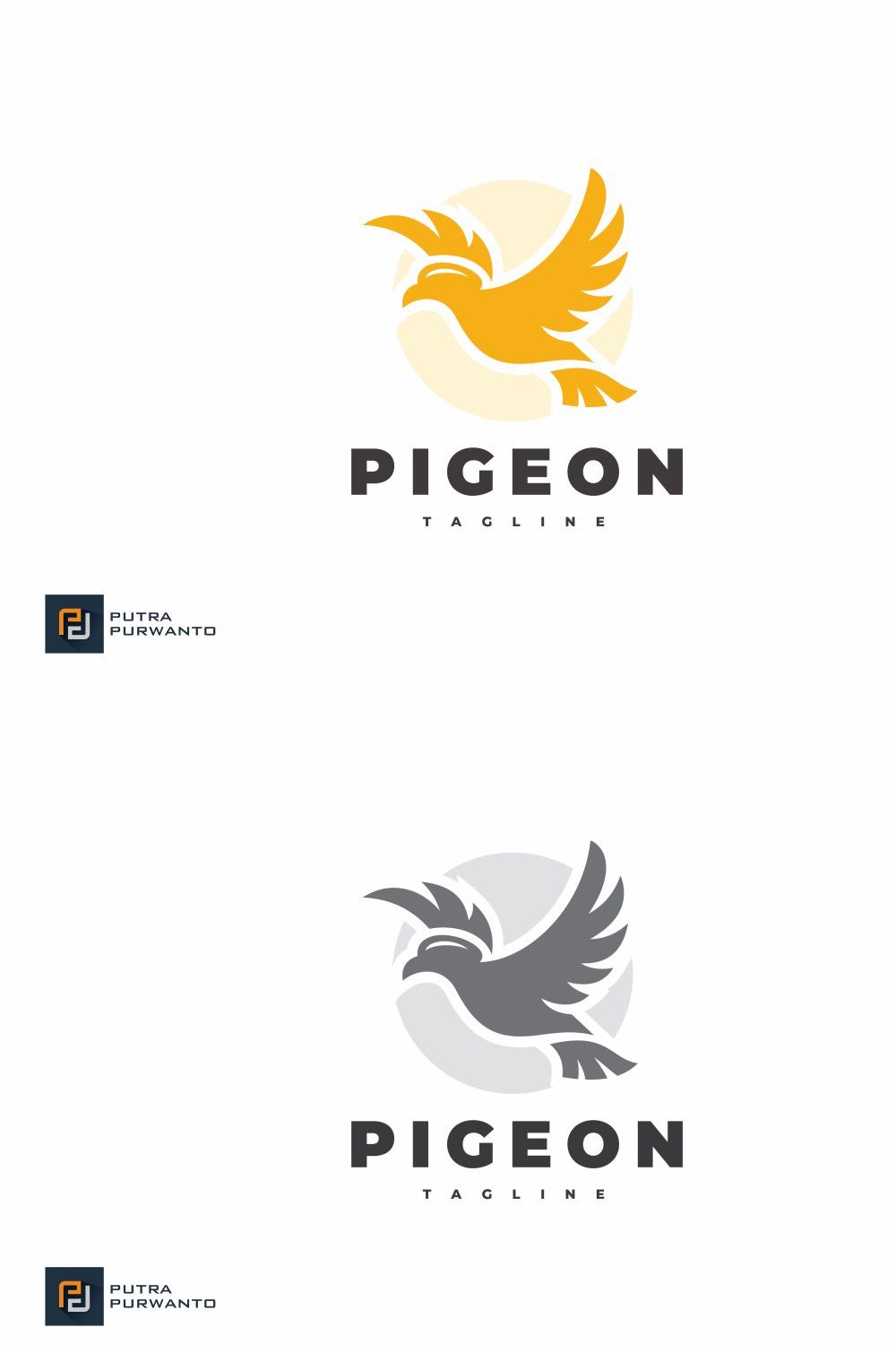Flying Bird Pigeon Logo Design pinterest preview image.