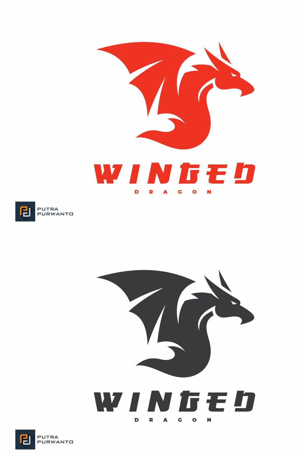 Flying Dragon Wing Logo pinterest preview image.