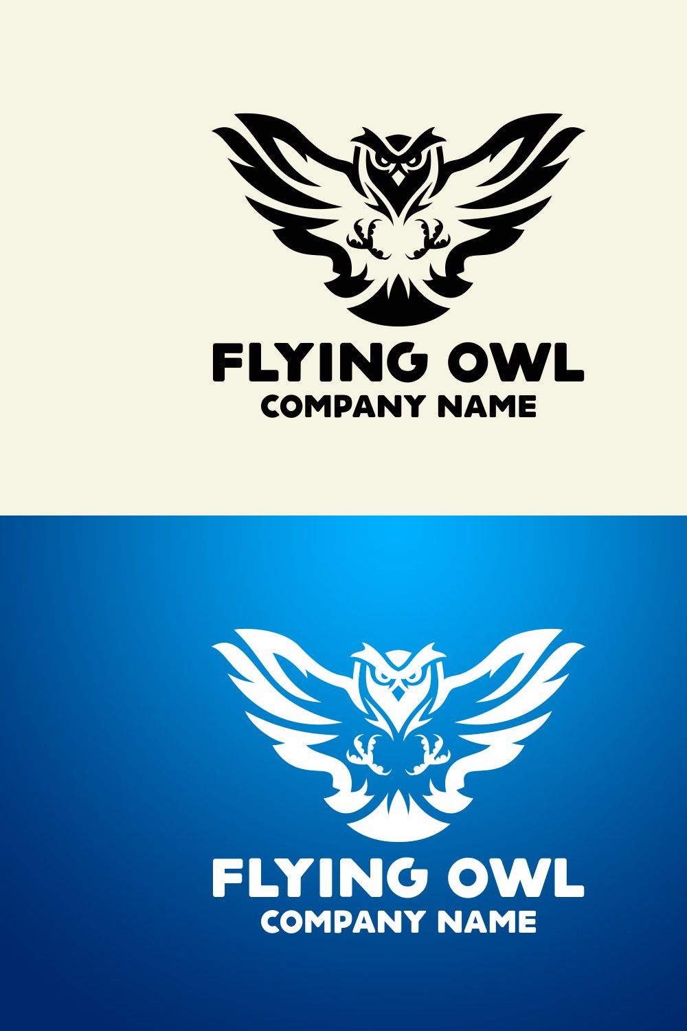 Flying Owl Logo pinterest preview image.
