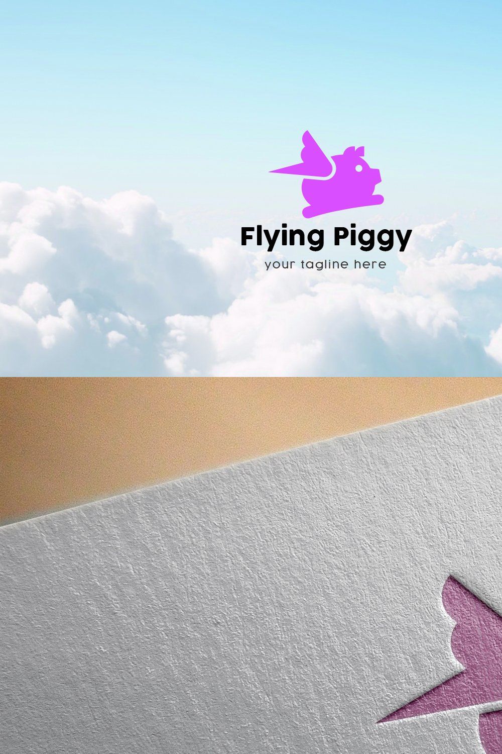 Flying Piggy Logo pinterest preview image.