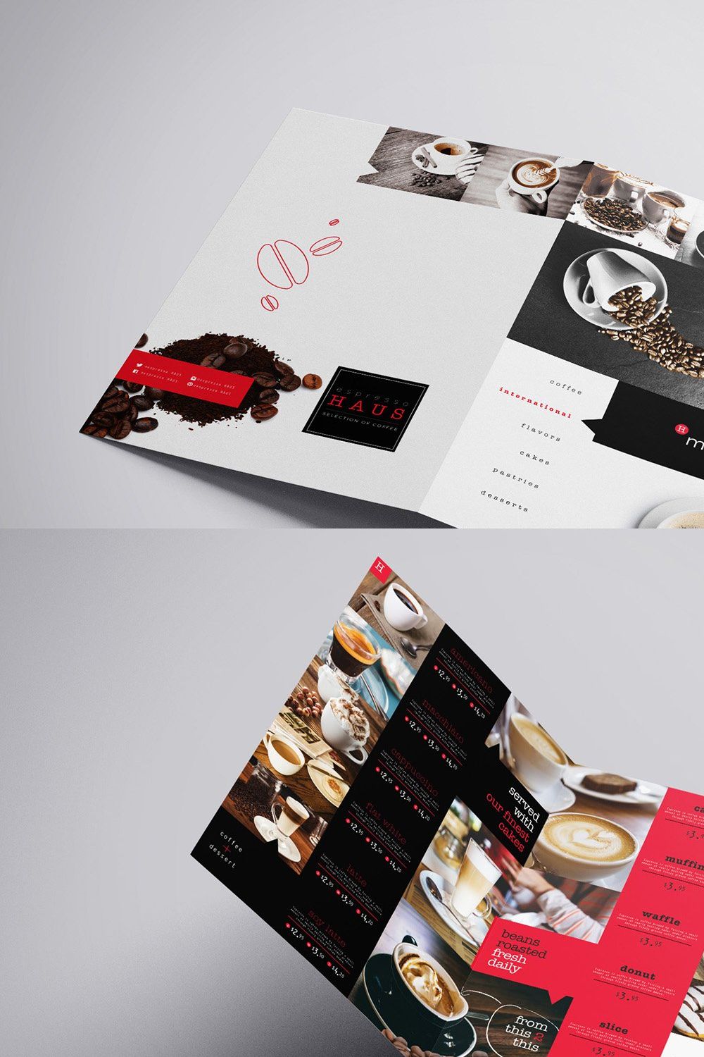 Folding A3 Cafe Menu Template pinterest preview image.