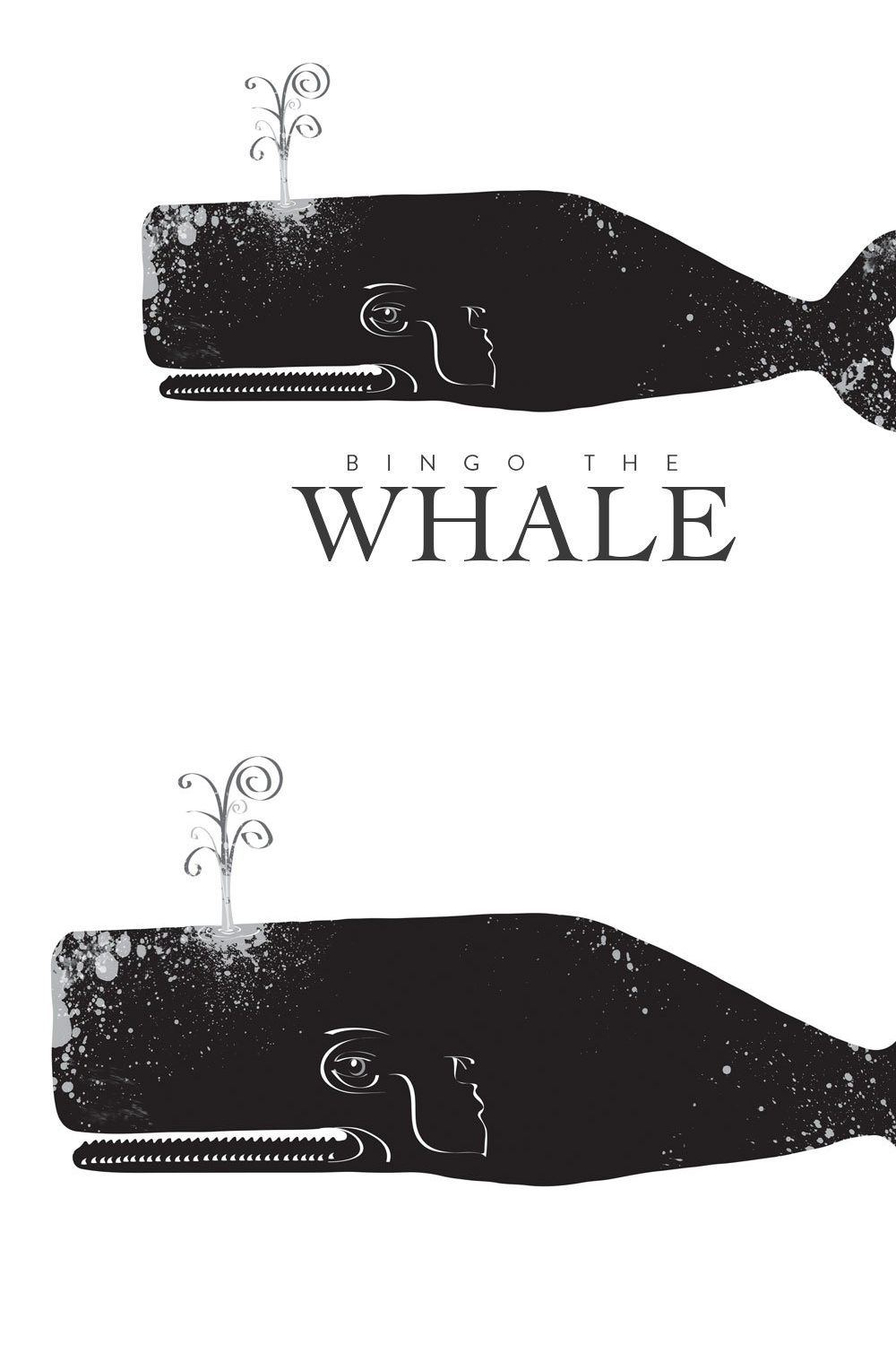 Folk Art Whale Illustration pinterest preview image.