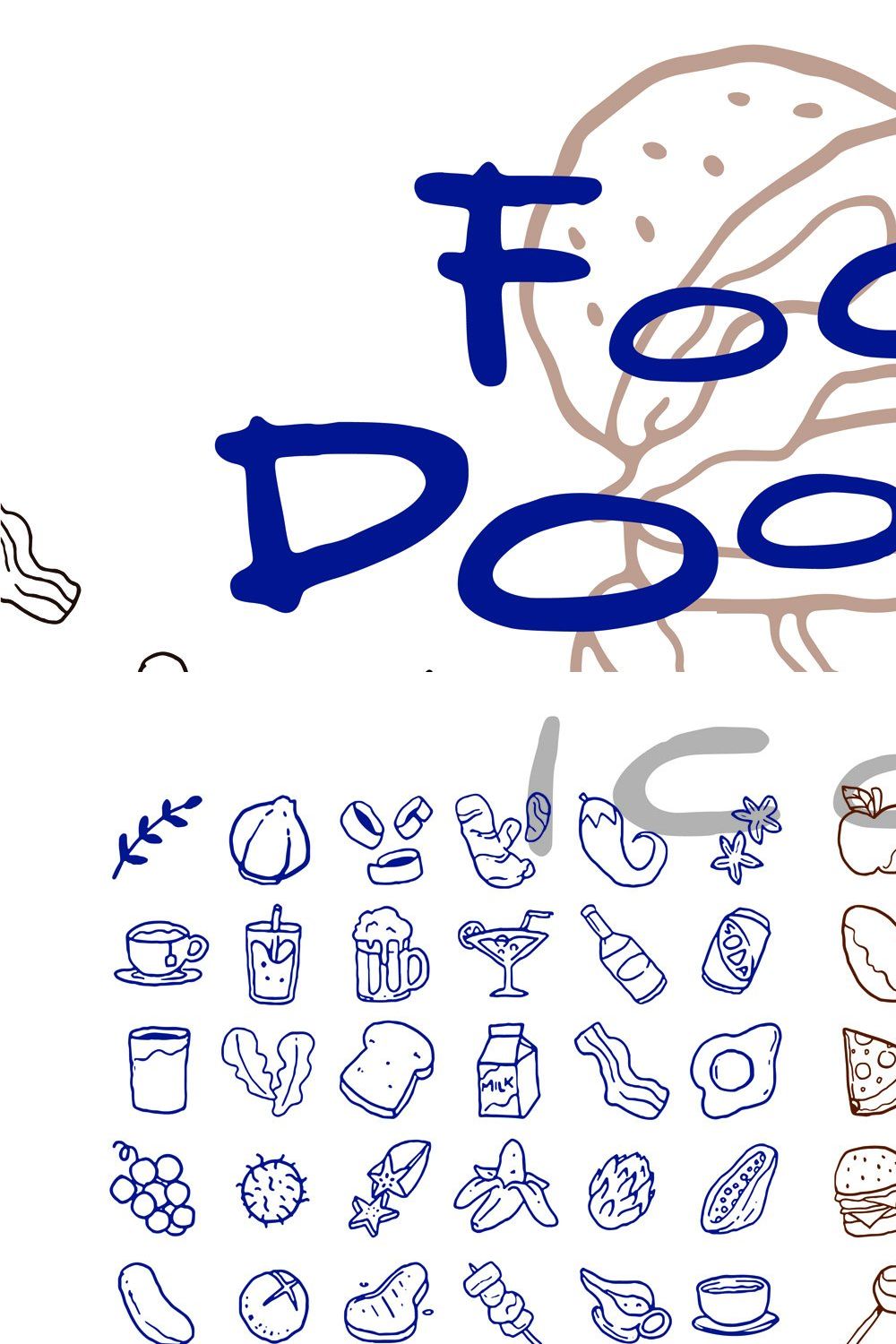 Food Doodle Hand Drawn Icon | FOODLE pinterest preview image.