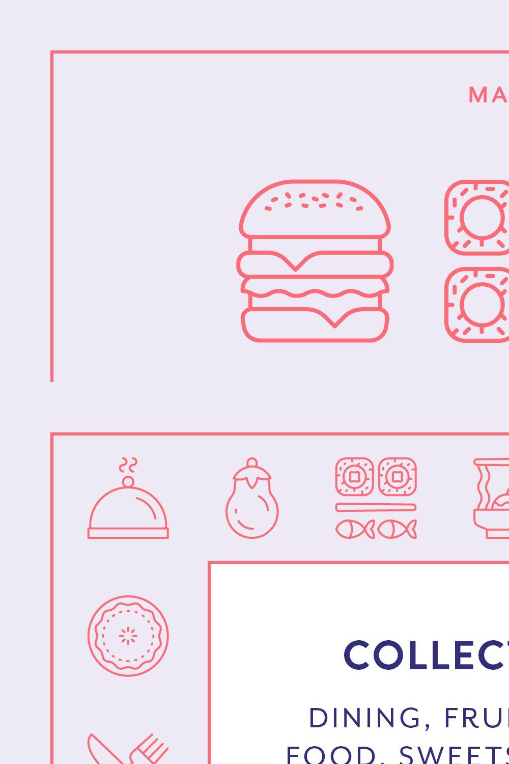 Food & Drink Line Icons pinterest preview image.