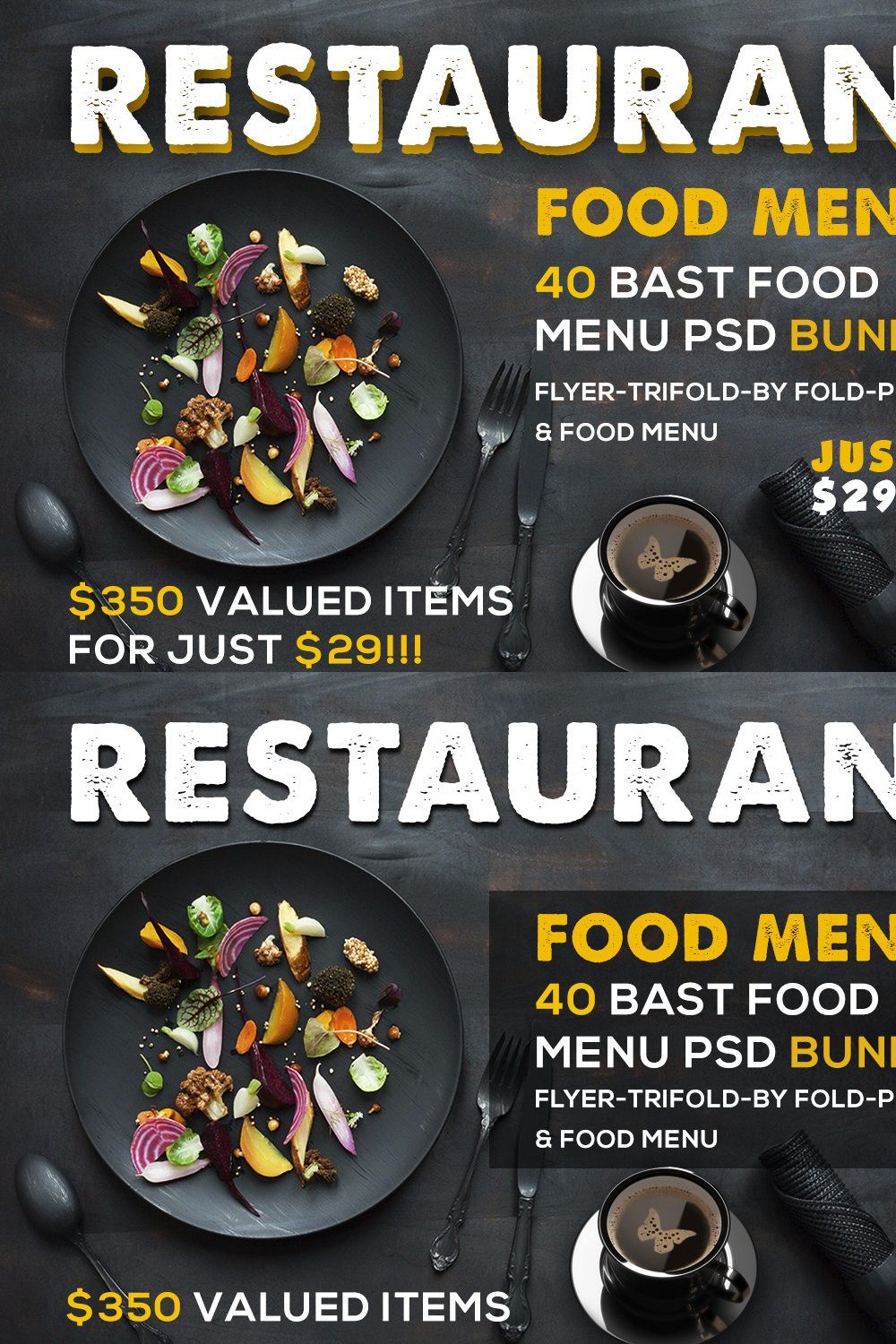 Food Menu Big Bundle pinterest preview image.