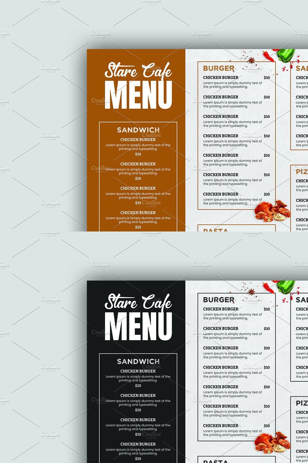 Food Menu Template pinterest preview image.